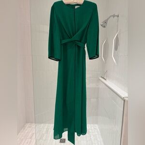 CEFINN WRAP DRESS | Emerald Green with Black Trim | Pristine Sz 10